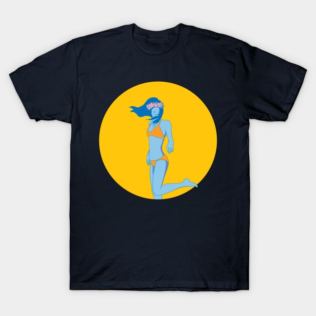 Blue Girl Dancing T-Shirt by Malikom